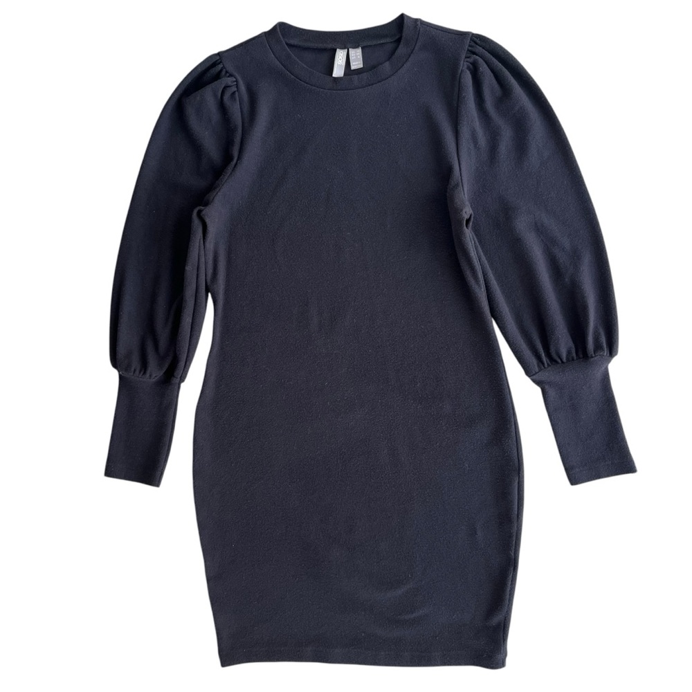 ASOS Design Women’s 6 Black Plush Supersoft Puff Long Sleeves Mini Sweater Dress